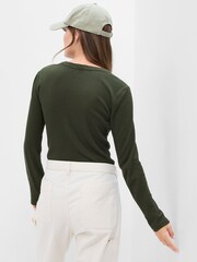 Grün - Gap Langärmeliges Shirt aus Waffelstrick mit Rundhalsausschnitt - Bild 2 von 2