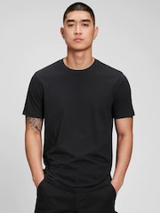 Gap Black Short Sleeve Everyday 100% Cotton Crew Neck T-Shirt - Image 1 of 10