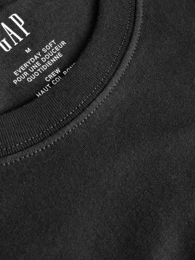 Gap Black Short Sleeve Everyday 100% Cotton Crew Neck T-Shirt - Image 10 of 10