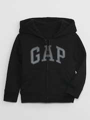 Schwarz - Gap Logo Sherpa Zip Langarm-Hoodie (12Monate-5Jahre) - Bild 1 von 1