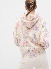 Gap Cream LoveShackFancy Floral Cropped Logo Hoodie - Image 2 of 5