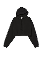 Victoria's Secret PINK Pure Black Shine Cropped Hoodie - Image 3 of 3