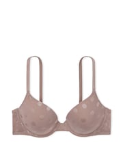 Victoria's Secret PINK Iced Coffee Brown Dot Mesh Lightly Lined Demi Bra - Image 3 of 4