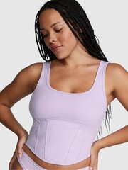 Victoria's Secret PINK Pastel Lilac Purple Cotton Corset Bralette - Image 1 of 4