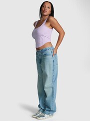 Victoria's Secret PINK Pastel Lilac Purple Cotton Corset Bralette - Image 4 of 4