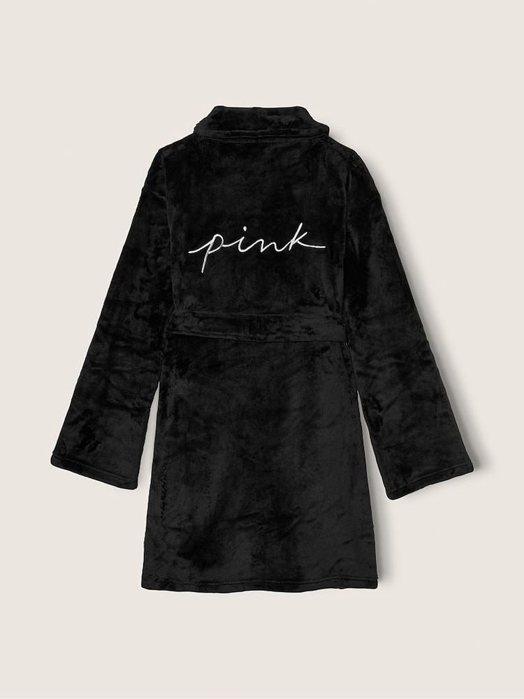 Victoria's Secret PINK Pure Black Cosy Long Sleeve Dressing Gown - Image 2 of 2