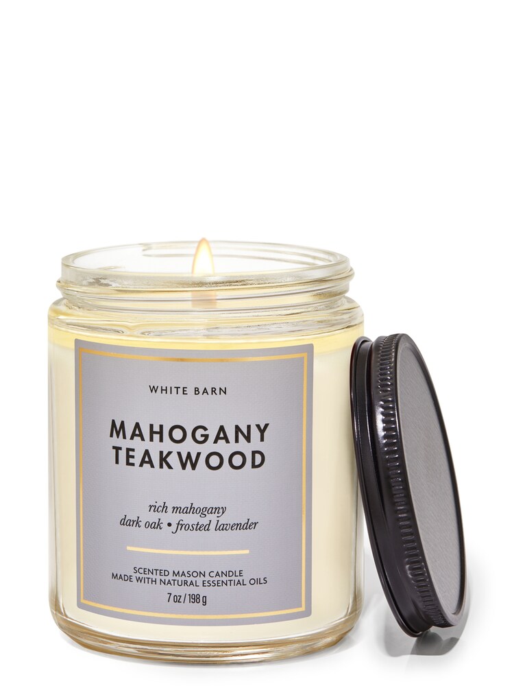 Bath & Body Works Mahogany Teakwood Mahogany Teakwood Mason Single Wick Candle 7 oz / 198 g - Image 1 of 1