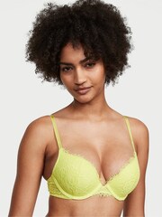 Victoria's Secret Lime Citron Yellow Push Up Lightly Lined Lace Demi Bra - Image 1 of 3