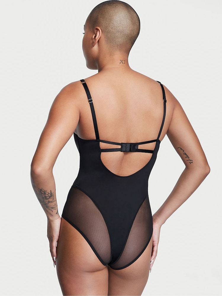 Victoria's Secret Black Lace Up Corset Bodysuit - Image 2 of 3