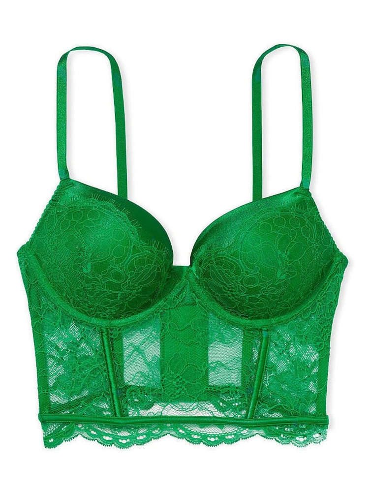 Victoria's Secret Verdant Green Add 2 Cups Push Up Corset Bra Top - Image 4 of 4 Victoria's Secret Verdant Green Add 2 Cups Push Up Corset Bra Top - Image 4 of 4