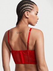 Victoria's Secret Lipstick Red Corset Bombshell Add 2 Cups Shine Strap Corset Bra Top - Image 2 of 4