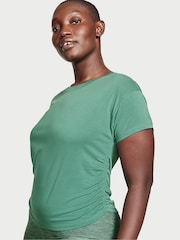 Victoria's Secret Gem Green Ruched Modal T-Shirt - Image 1 of 4