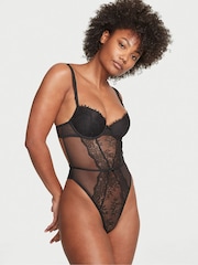 Victoria's Secret Black Lightly Lined Demi Lace Bodysuit - Image 1 of 3