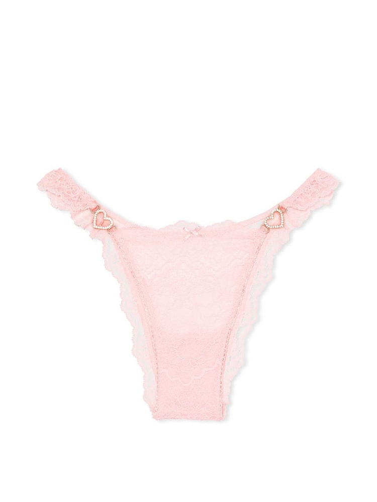 Victoria's Secret Pretty Blossom Pink Brazilian Lace Up Knickers - Image 3 of 3