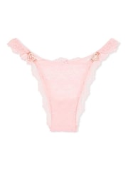 Victoria's Secret Pretty Blossom Pink Brazilian Lace Up Knickers - Image 4 of 4