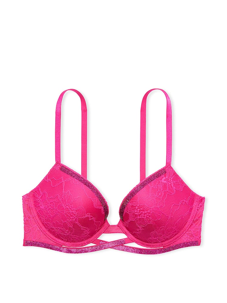 Victoria's Secret Forever Pink Lace Ouvert Shine Bra - Image 3 of 3
