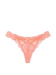 Victoria's Secret Neon Nectar Orange Thong Lace Knickers - Image 3 of 3