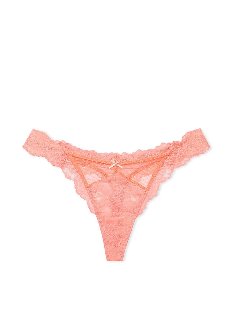 Victoria's Secret Neon Nectar Orange Thong Lace Knickers - Image 3 of 3 Victoria's Secret Neon Nectar Orange Thong Lace Knickers - Image 3 of 3