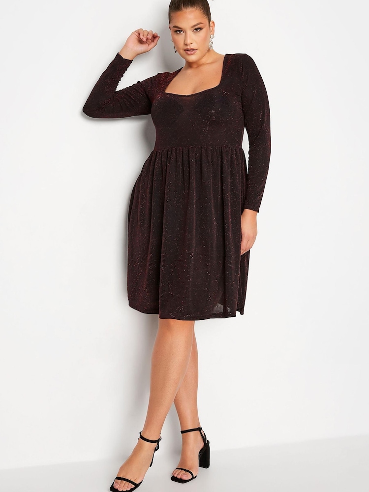 Yours Curve Black Limited Sweetheart Brillo Dress - Image 1 of 4