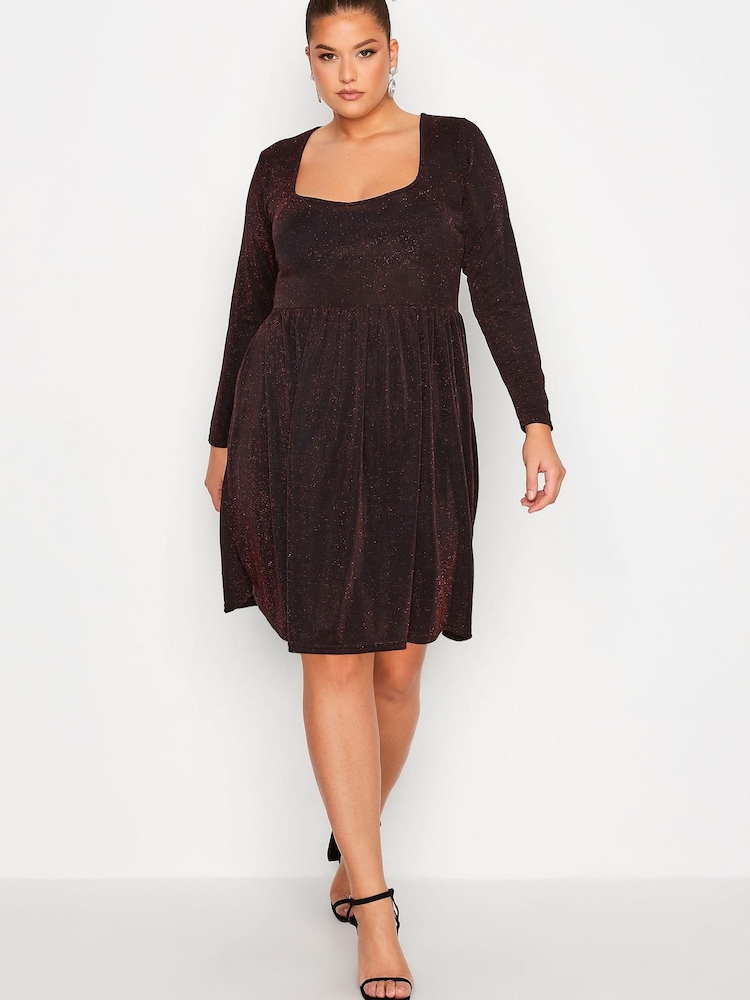 Yours Curve Black Limited Sweetheart Brillo Dress - Image 2 of 4
