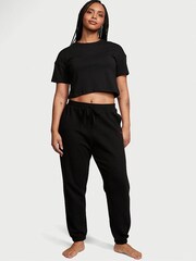 Victoria's Secret Pure Black Fleece Jogger - Image 1 of 3