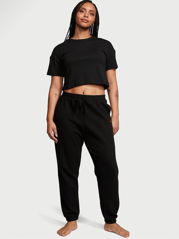 Victoria's Secret Pure Black Fleece Jogger - Image 1 of 3