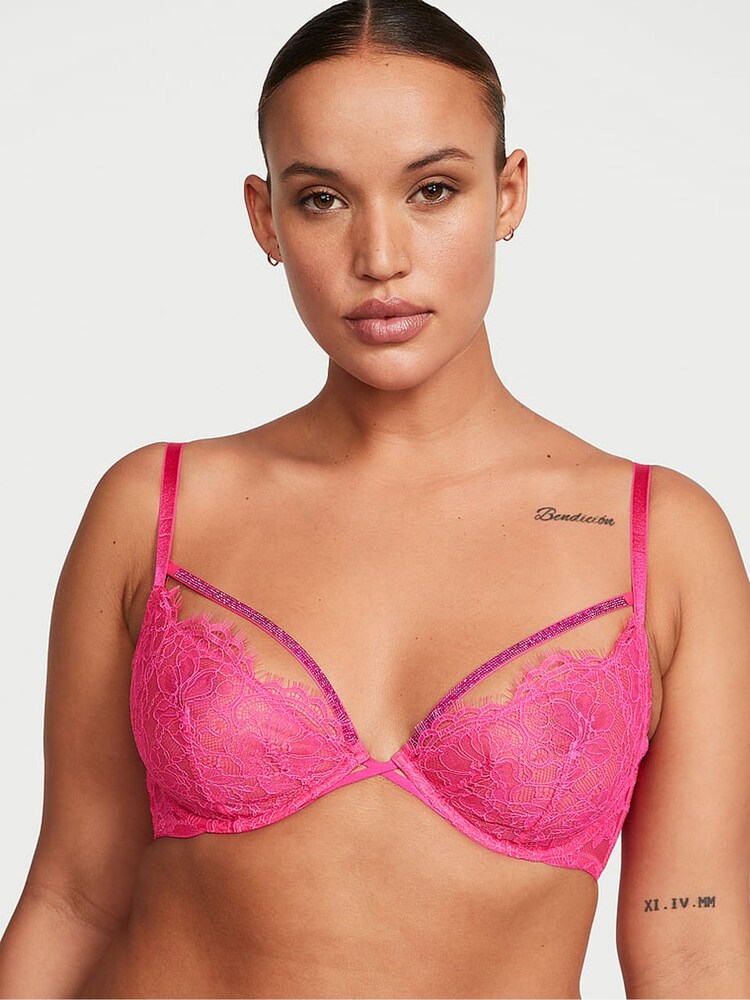 Victoria's Secret Forever Pink Shine Lowcut Demi Bra - Image 1 of 3 Victoria's Secret Forever Pink Shine Lowcut Demi Bra - Image 1 of 3
