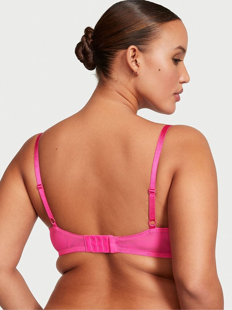 Victoria's Secret Forever Pink Shine Lowcut Demi Bra - Image 2 of 3 Victoria's Secret Forever Pink Shine Lowcut Demi Bra - Image 2 of 3