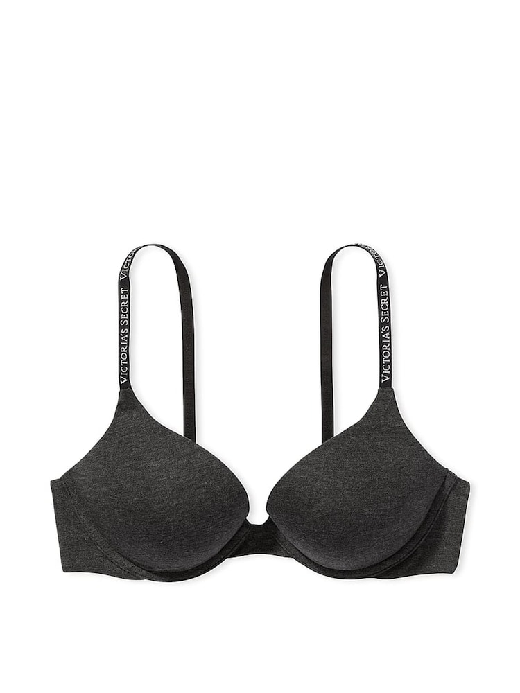 Victoria's Secret Charcoal Heather Grey Strap Add 2 Cups Push Up Bra - Image 3 of 3