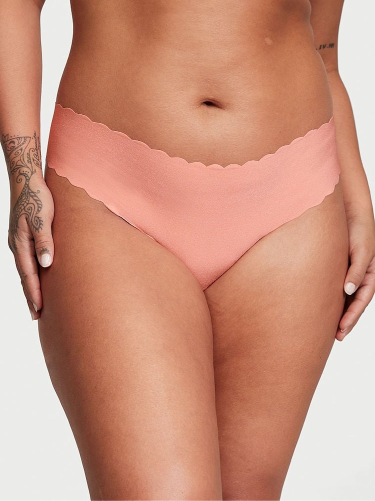 Victoria's Secret Punchy Peach Orange Scalloped Thong Knickers - Image 1 of 3 Victoria's Secret Punchy Peach Orange Scalloped Thong Knickers - Image 1 of 3