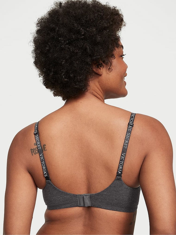 Victoria's Secret Charcoal Heather Grey Strap Full Cup Push Up Bra - Image 2 of 3