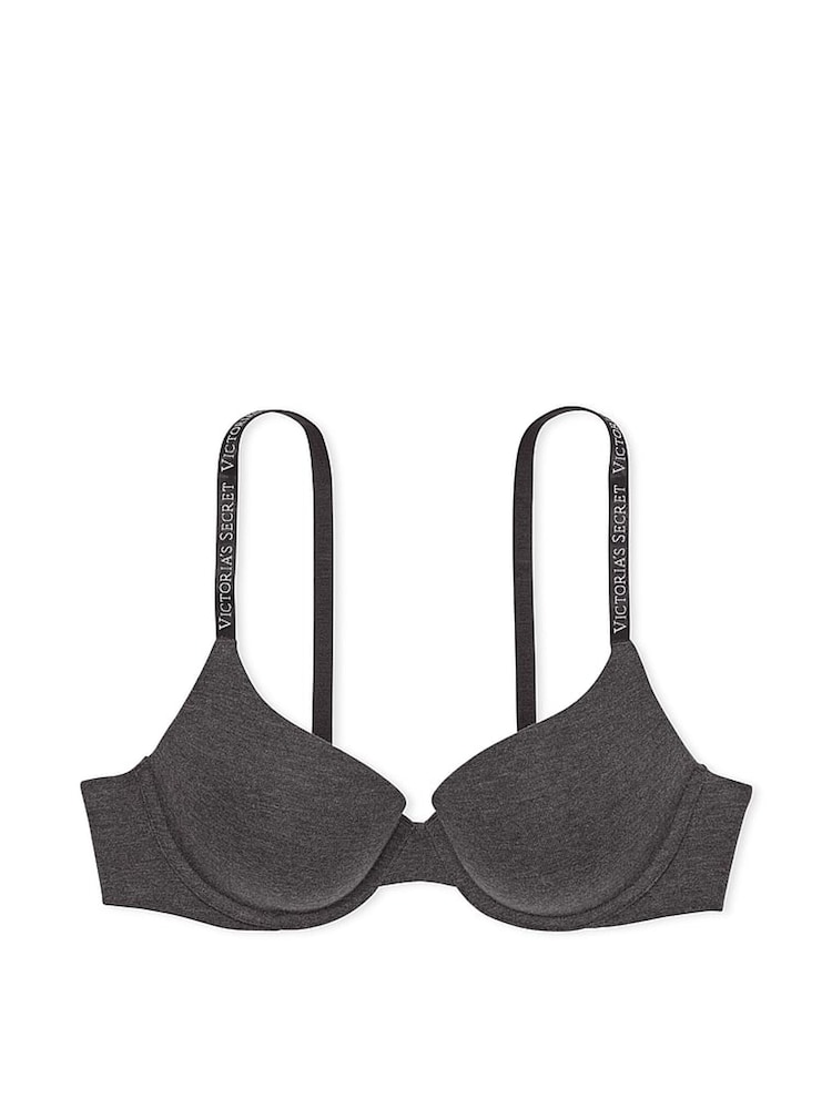Victoria's Secret Charcoal Heather Grey Strap Full Cup Push Up Bra - Image 3 of 3 Victoria's Secret Charcoal Heather Grey Strap Full Cup Push Up Bra - Image 3 of 3