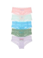 Victoria's Secret Pink/Blue/Green/Purple Cheeky 5 Pack Knickers - Image 1 of 4