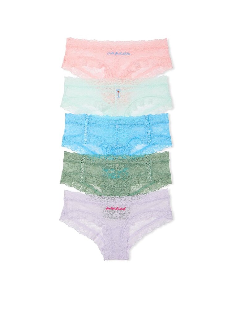 Victoria's Secret Pink/Blue/Green/Purple Cheeky 5 Pack Knickers - Image 1 of 4