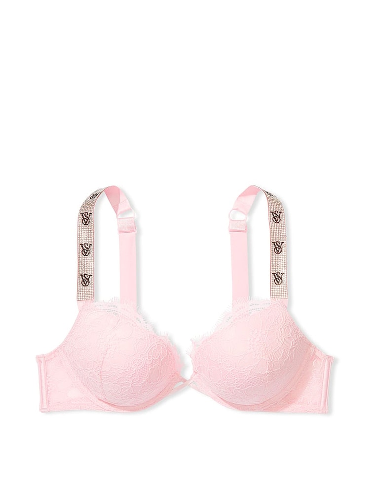 Victoria's Secret Pretty Blossom Pink Add 2 Cups Push Up Shine Strap Bra - Image 3 of 3