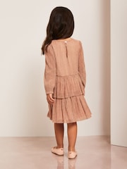 Lipsy Pink Metallic Plisse Dress (0mths-6yrs) - Image 3 of 4