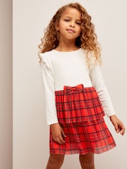 Lipsy Red 2 in1 Tierred Skirt Dress (0-6yrs) - Image 1 of 4