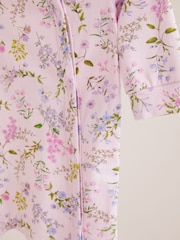 Lipsy Pink Floral Baby Sleepsuit - Image 5 of 5