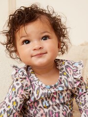 Love & Roses Cream Animal Baby Printed Ruffle Bodysuit And Legging Set - Image 3 of 4