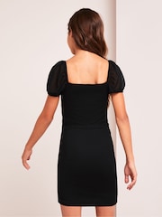 Lipsy Black Teen Square Neck Jersey Bodycon Dress (9-16yrs) - Image 3 of 3