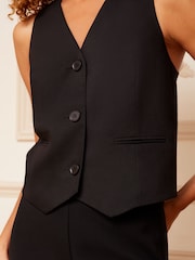 Love & Roses Black Button Through Waistcoat - Image 2 of 4