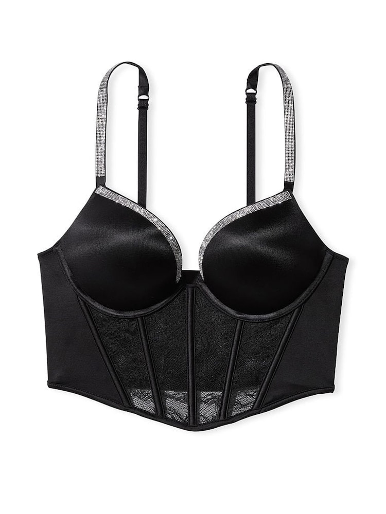 Victoria's Secret Black Bombshell Add 2 Cups Push Corset Bra Top - Image 4 of 4 Victoria's Secret Black Bombshell Add 2 Cups Push Corset Bra Top - Image 4 of 4
