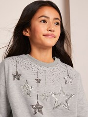 Lipsy Grey Christmas Sweat Dress - Image 4 of 4