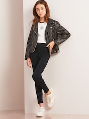 Lipsy Black Jersey Full Length Leggings (2-16yrs) - Image 3 of 4