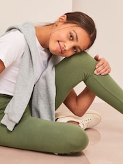 Lipsy Khaki Green Jersey Full Length Leggings (2-16yrs) - Image 3 of 4