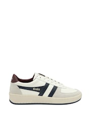 Gola White Grandslam Classic Leather Lace-Up Trainers - Image 1 of 4