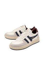 Gola White Grandslam Classic Leather Lace-Up Trainers - Image 2 of 4