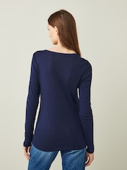 Gap Navy Blue Favourite Long Sleeve Crewneck T-Shirt - Image 2 of 4