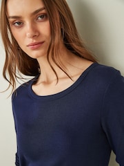 Gap Navy Blue Favourite Long Sleeve Crewneck T-Shirt - Image 3 of 4
