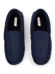 Chelsea Peers Blue Suedette Moccasin Slippers - Men's - Image 1 of 4